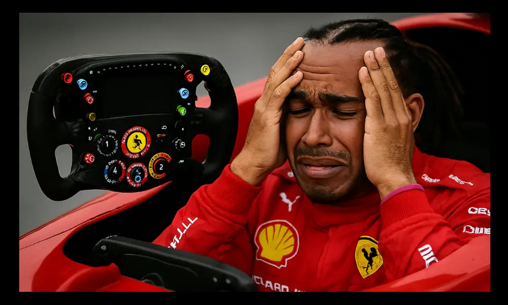 Ferrari steering wheel close-up